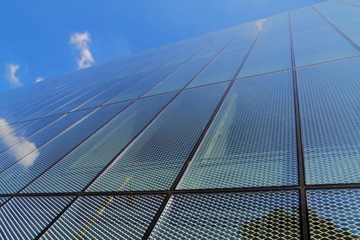 new architecture against blue sky as technology background
