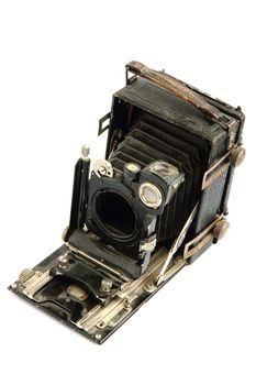 old photo camera isolated on the white background