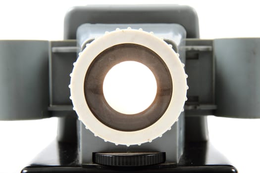 old projector (diascope) isolated on the white background