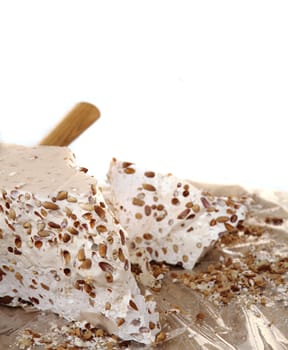 turkish honey (marshmallow with nuts) as nice food background