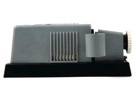 old projector (diascope from 1950) isolated on the white background