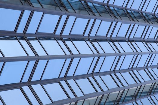 abstract architecture glass background with blue sky color
