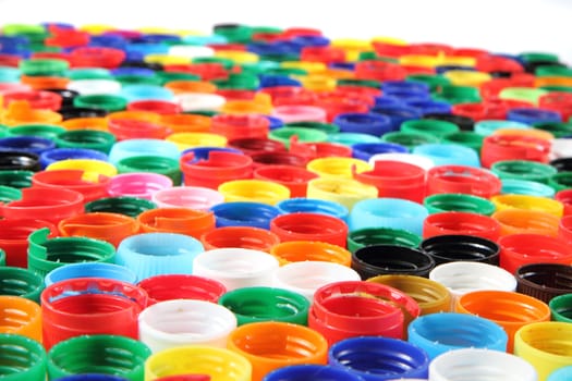 color caps as very nice plastic background