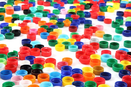 color caps as very nice plastic background