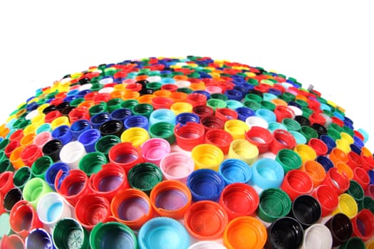 color plastic caps as nice recycle background