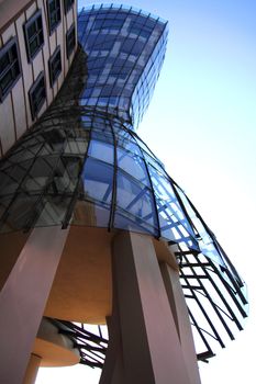 dancing house in the Prague - old modern architecture