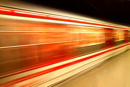 Prague subway as very nice transportation background