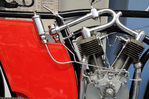 very old motorbike engine as transportation background