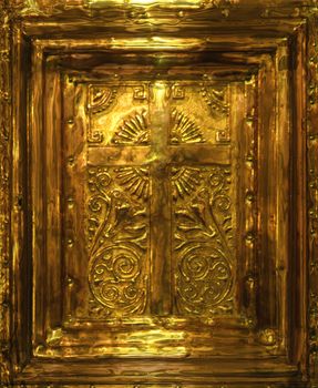 golden crucifix as nice spiritual religious background