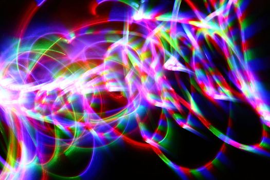 christmas lights in the motion as abstract color texture