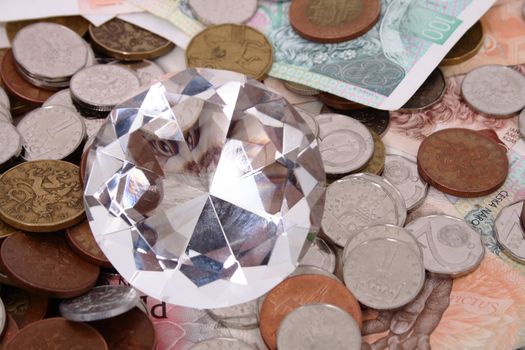 diamond and czech money as nice financial background