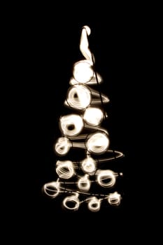 xmas tree from the light in the night