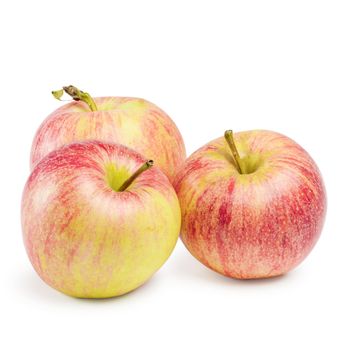 Tree Ripe Apples Over The White Background