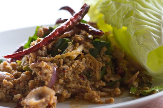 Spicy Thai food with a spicy flavor