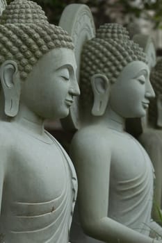 Buddha statues at a temple in Thailand