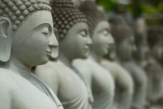 Buddha statues at a temple in Thailand