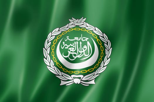 Arab League flag, three dimensional render, satin texture