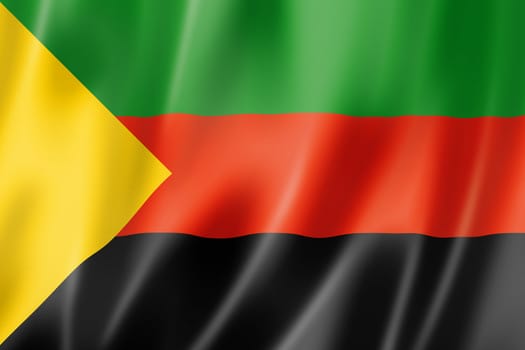 Azawad MNLA flag, three dimensional render, satin texture