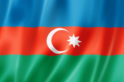 Azerbaijan flag, three dimensional render, satin texture