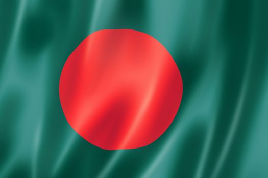 Bangladesh flag, three dimensional render, satin texture