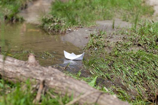 toy boat in spring