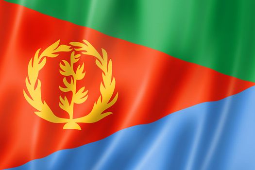 Eritrea flag, three dimensional render, satin texture