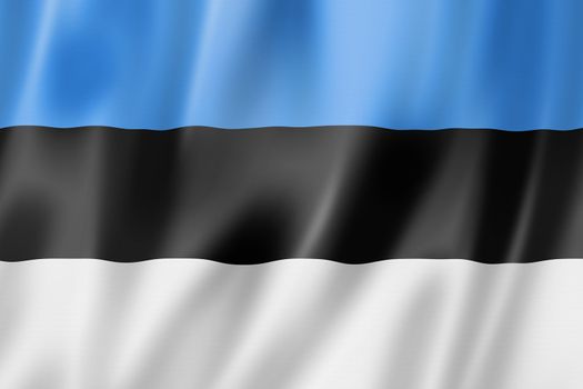 Estonia flag, three dimensional render, satin texture