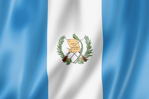 Guatemala flag, three dimensional render, satin texture