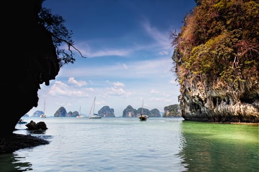 Entrance to a lagoon on the island Hong, Thailand