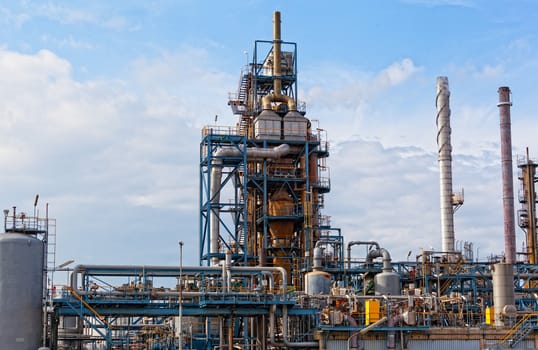 View of big oil refinery of a sky background