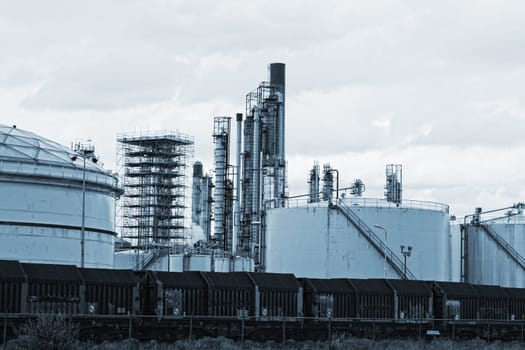 View of big oil refinery of a sky background