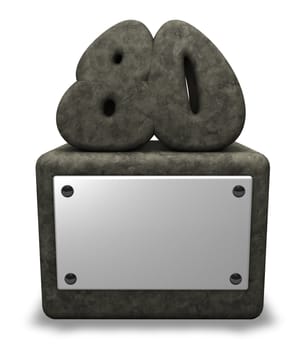 stone number eighty on socket - 3d illustration