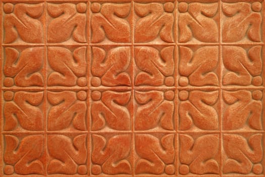 background, embossed with a floral ornament, symmetrical, brown                               