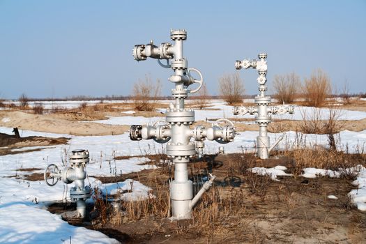 wellhead in the oil and gas industry. spring.