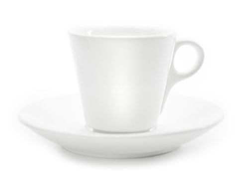 coffee white cup and saucer isolated on a white background