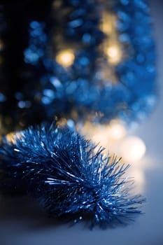 blue shiny decorations as a celebratory background