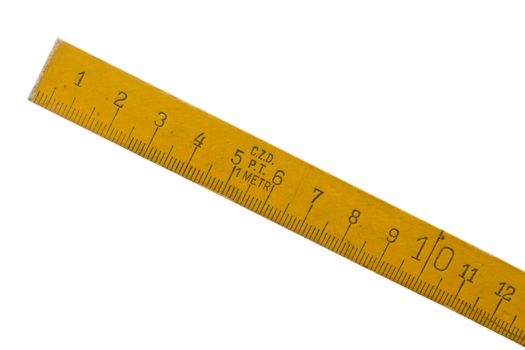 wood ruler isolated on white background