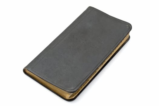 Black notebook isolated on white background