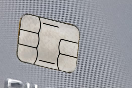 chip of a credit card closeup 