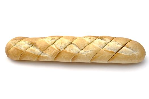 garlic baguette isolated on white background