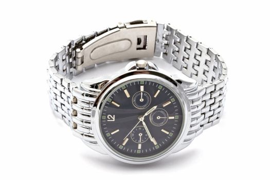 Fashion Wristwatch Closeup on white background 