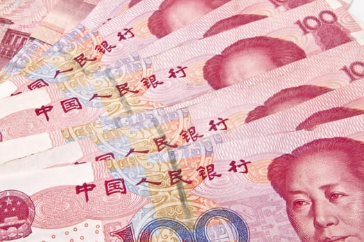 Yuan notes closeup