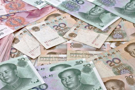 Yuan notes closeup