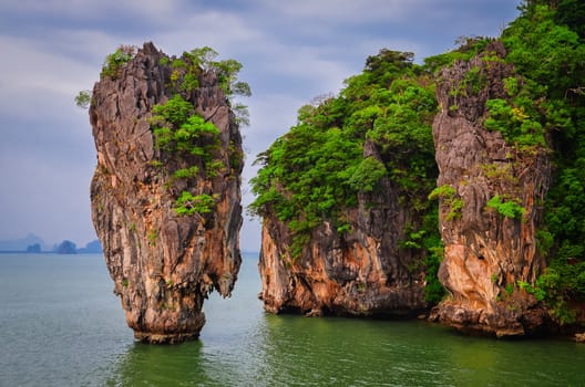 James Bond island ocean view in Phang Nga bay, Andaman Sea, Thailand