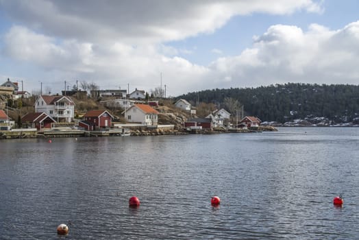 Sponvika is a village in Halden municipality, Norway, and is mainly a summer resort with many cottages and holiday guests, and in summer the population increases significantly. The village has 499 inhabitants. The picture was shot one day in March 2013.