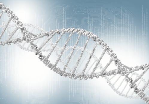 DNA helix against the colored background, scientific conceptual background