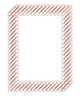 Picture frame as circle made from lot of copper paper clips