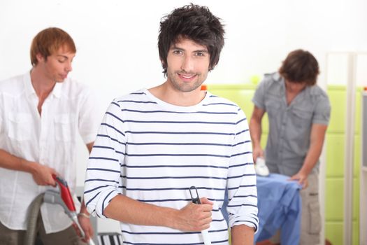 Men doing housework