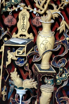 Ancient wood carvings art in China