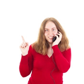 Young woman calling somebody